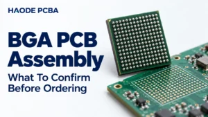 BGA PCB assembly review showing package alignment and inspection of hidden solder joints